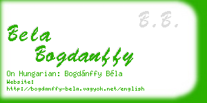 bela bogdanffy business card